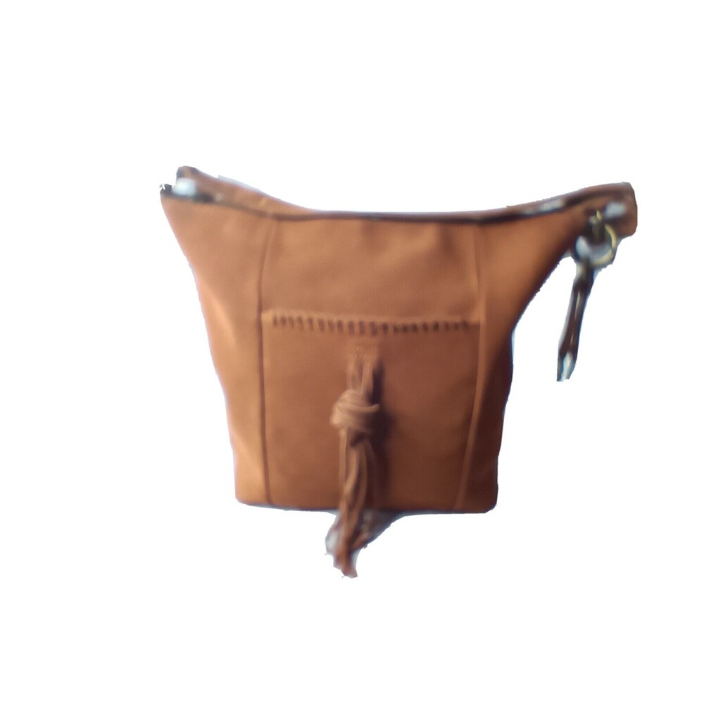 Lucky Brand Carmen Shoulder Bag Brown Suede Leather Small Handbag  Boho Y2K - Picture 5 of 8